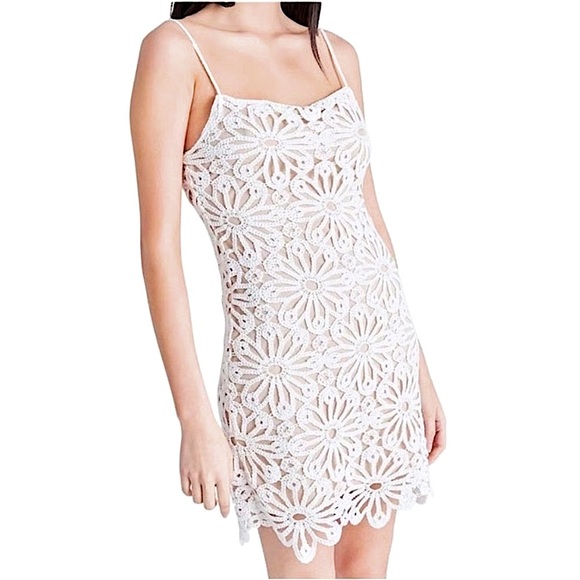 Steve Madden Dresses & Skirts - Steve Madden White crochet knit mini dress